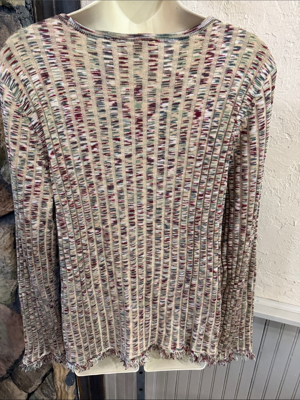 Multi-Color Ribbed Knit Long-Sleeve Top - Picture 3 of 6